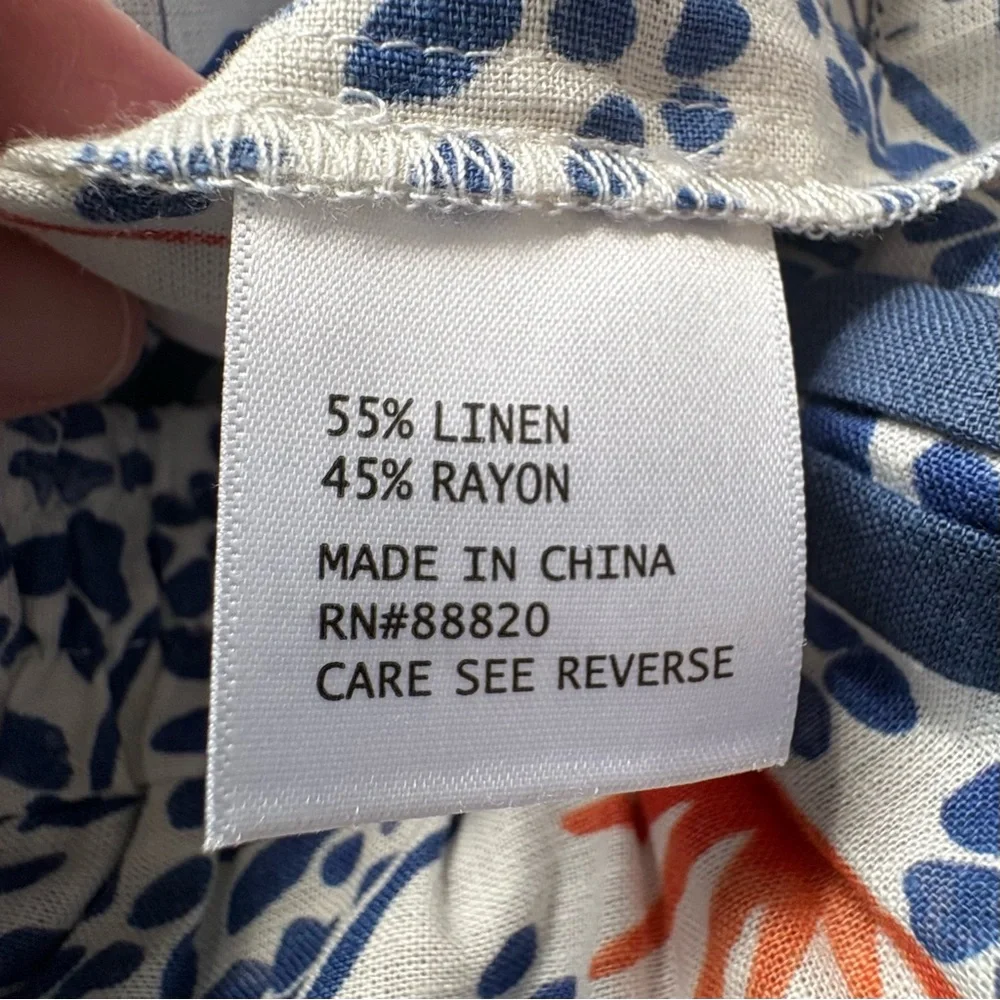 Rachel Zoe tropical print wide-leg linen blend Pants.  NWT Festival Flowy Medium - Picture 9 of 10